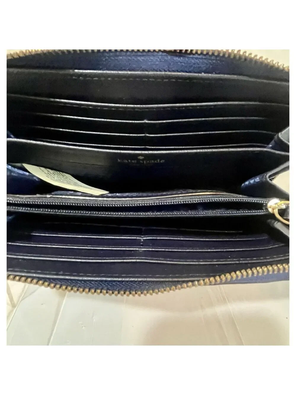 Kate Spade Laurel Way Neda Cruise Stripe Zip Around Accordion Wallet Clutch